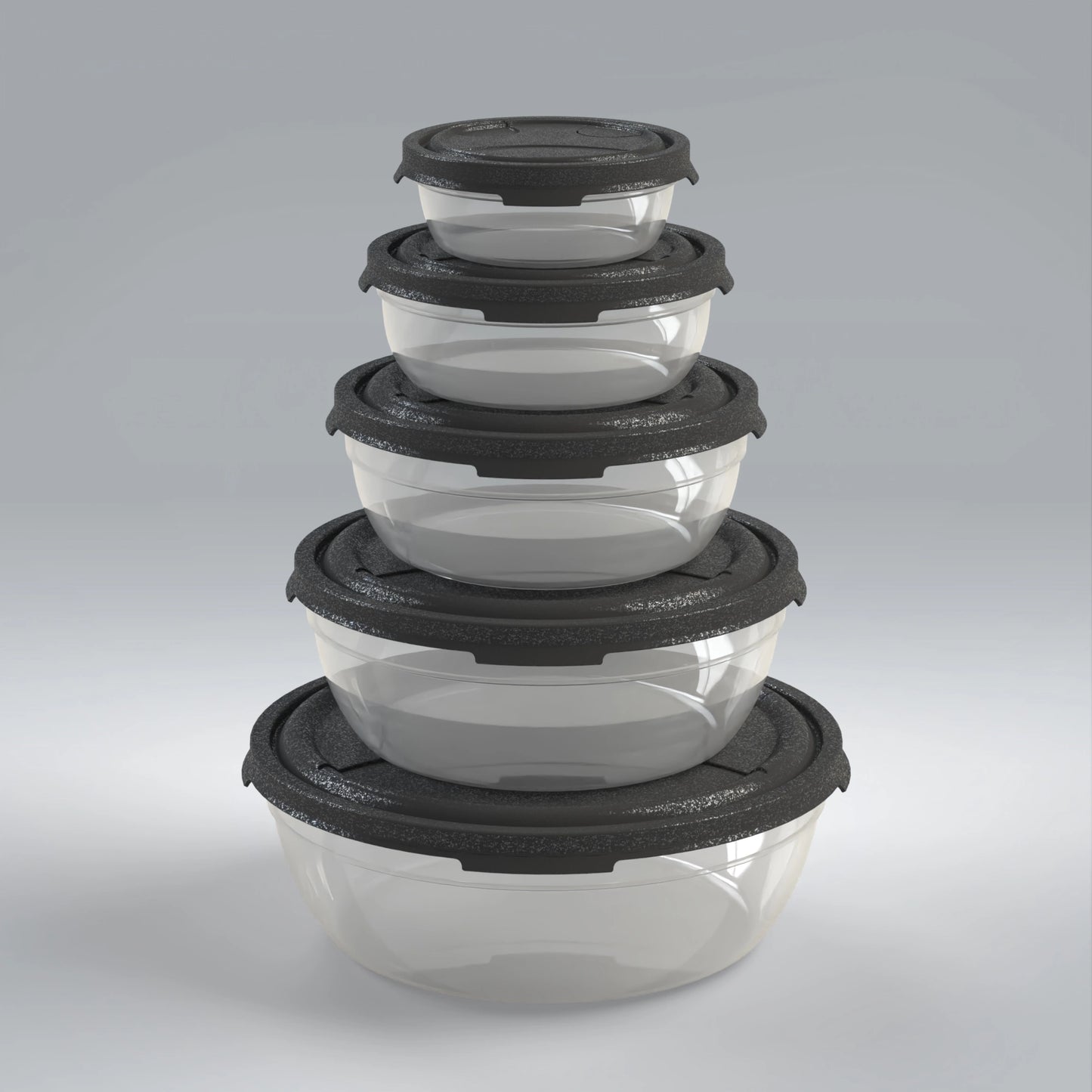 FROSTY 5PCS ROUND TUPPERWARE SET
