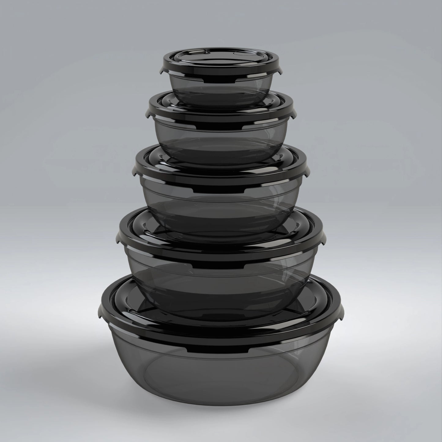 FROSTY 5PCS ROUND TUPPERWARE SET