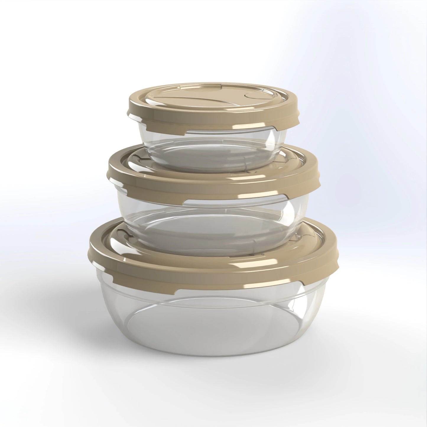 FROSTY 3PCS ROUND TUPPERWARE SET