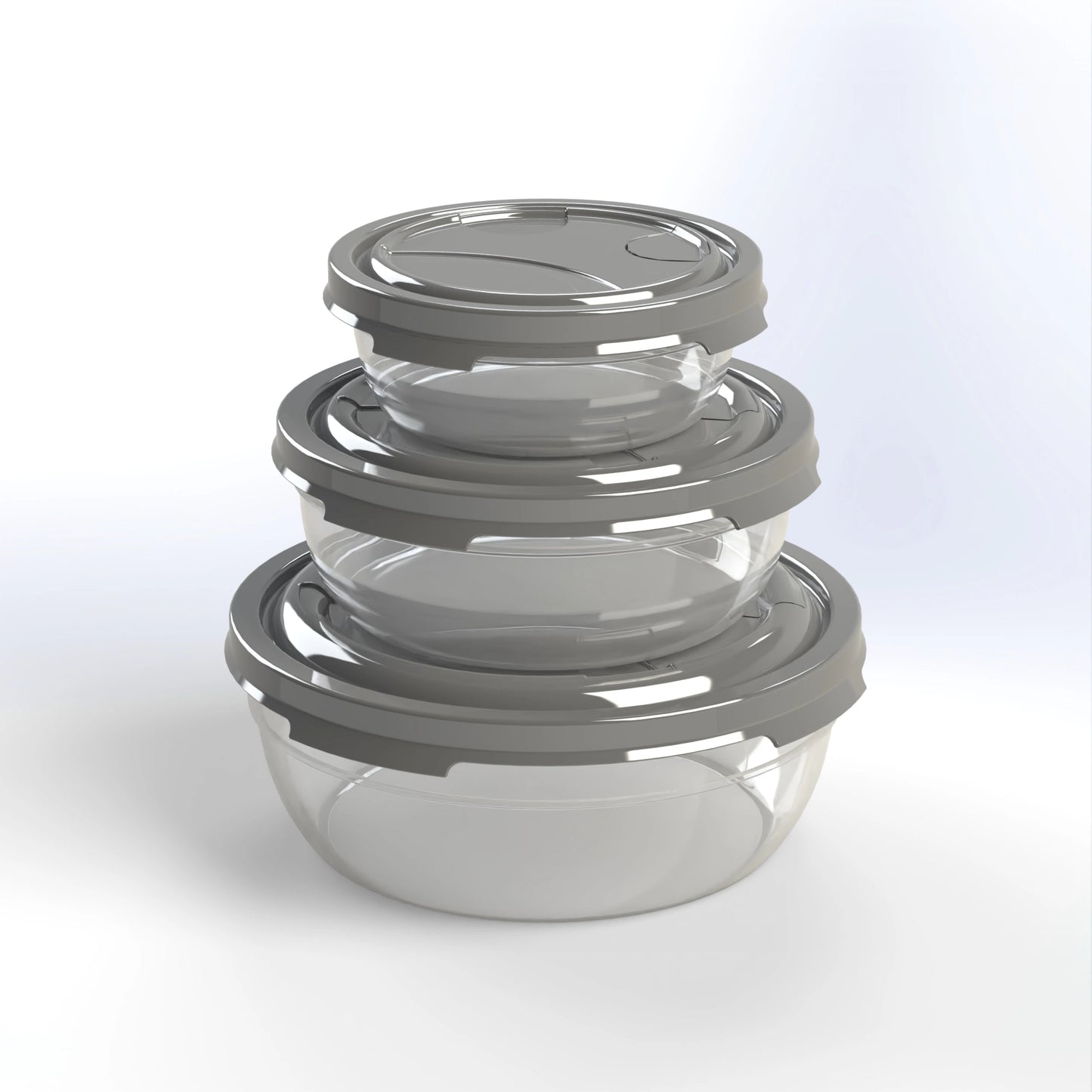 FROSTY 3PCS ROUND TUPPERWARE SET