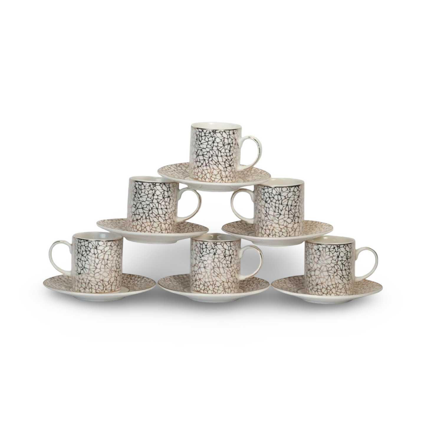 12 Piece Golden Coffee Cup Set