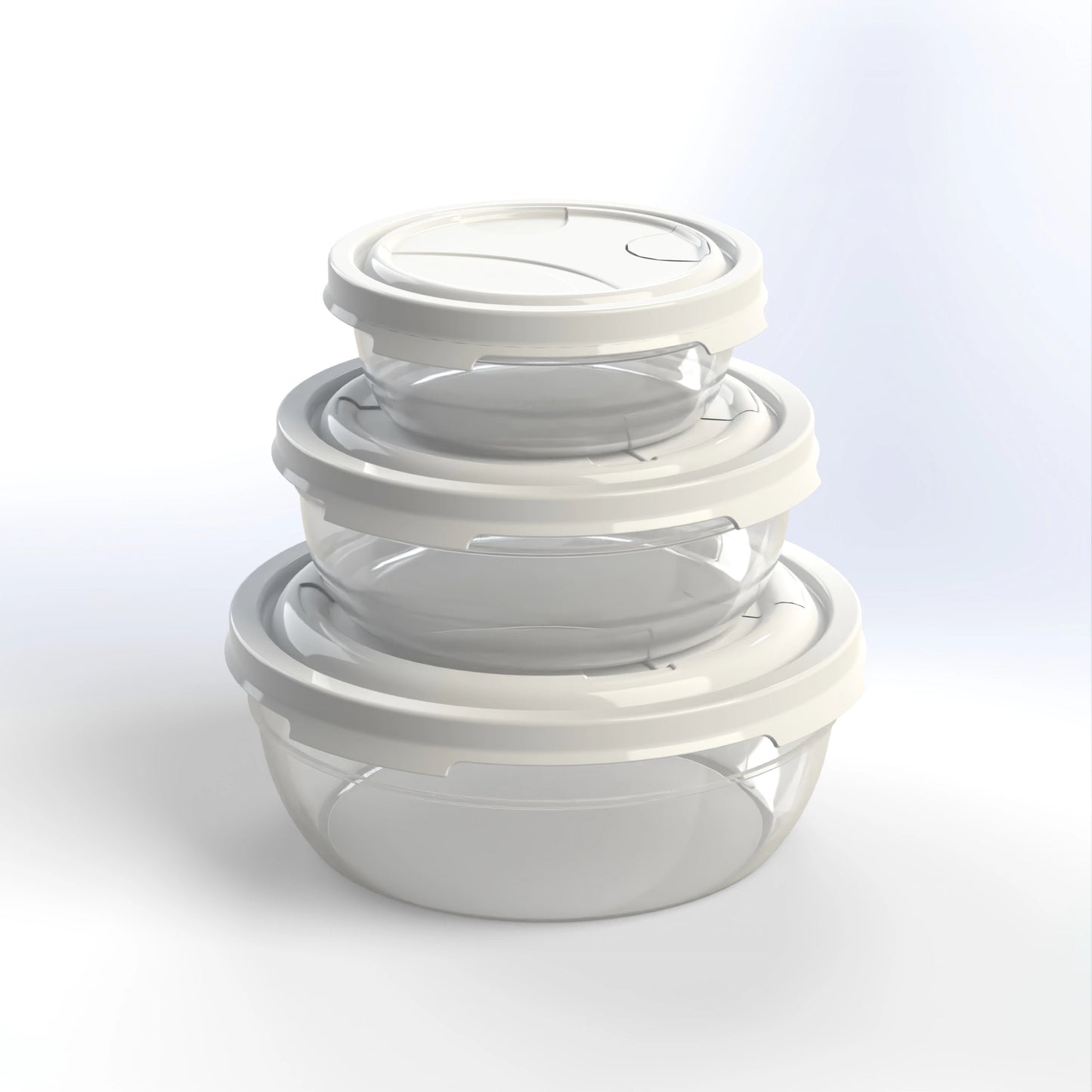 FROSTY 3PCS ROUND TUPPERWARE SET