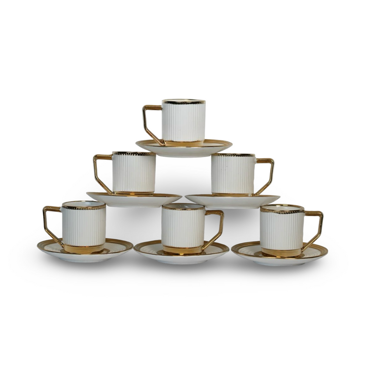 12 Piece Gold Coffee Cup Set