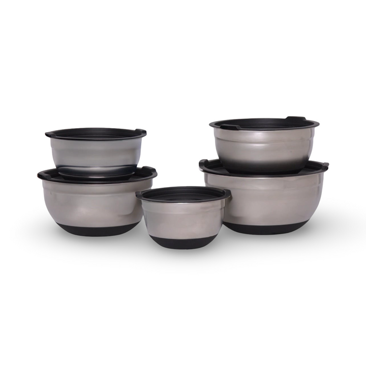 5 Pcs Silicon Salad Bowl With Cover