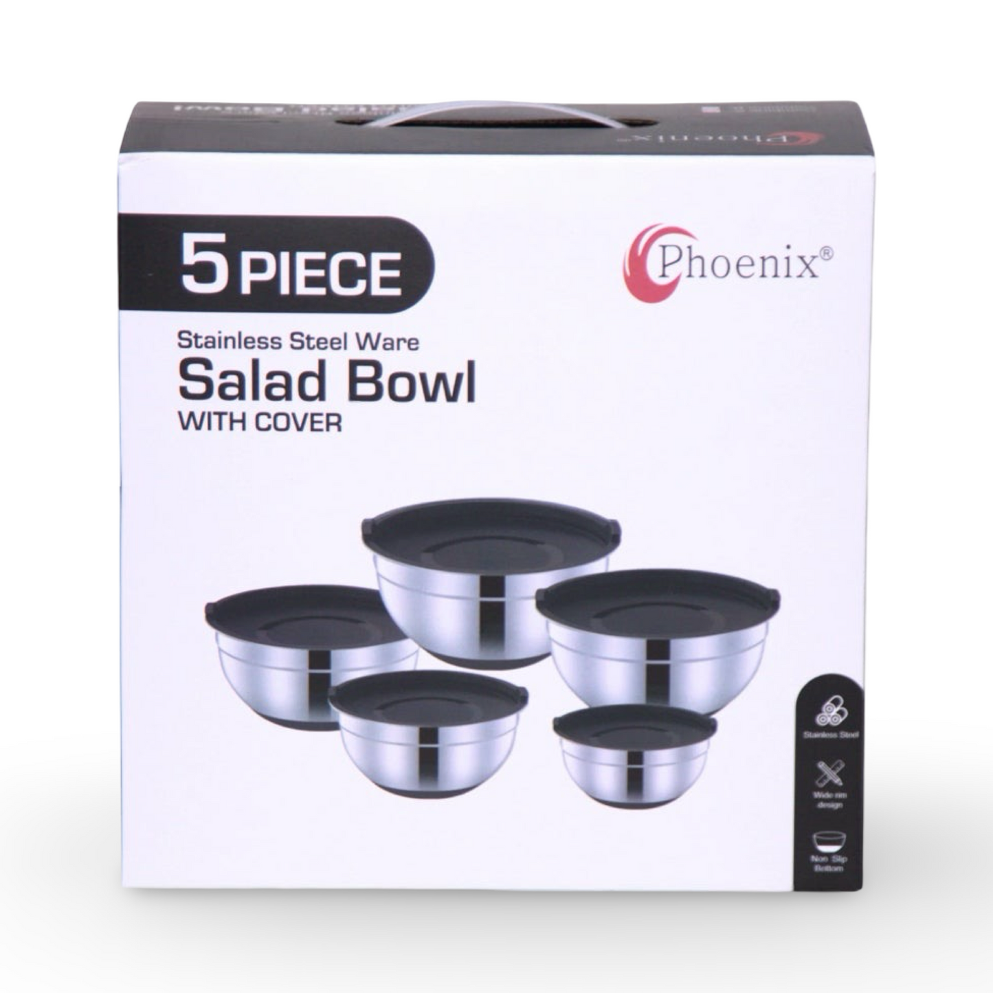 5 Pcs Silicon Salad Bowl With Cover