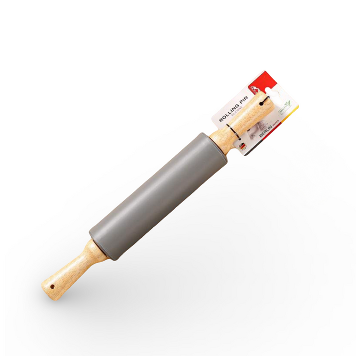 Momaz Silicone Rolling Pin Wooden Handle