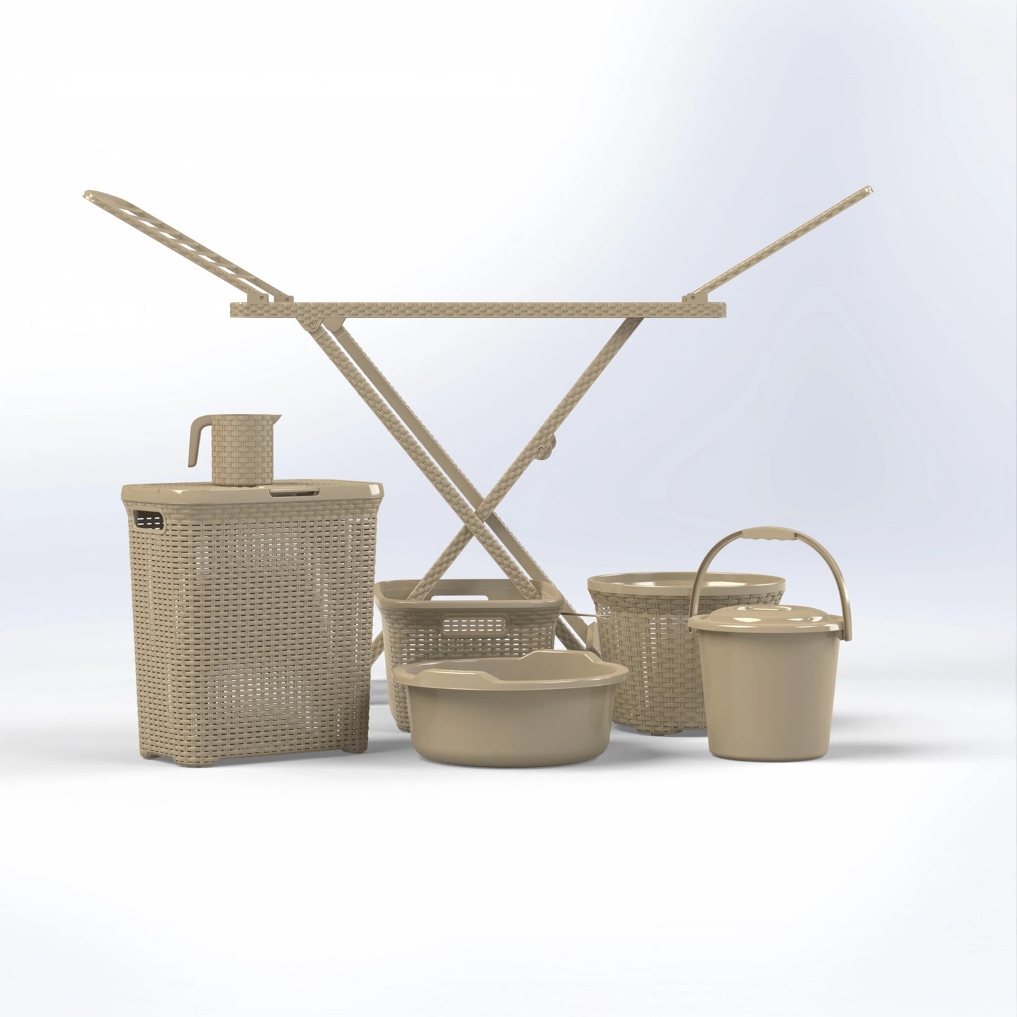 LAUNDRY SET, ELEGANT RATTAN DESIGN