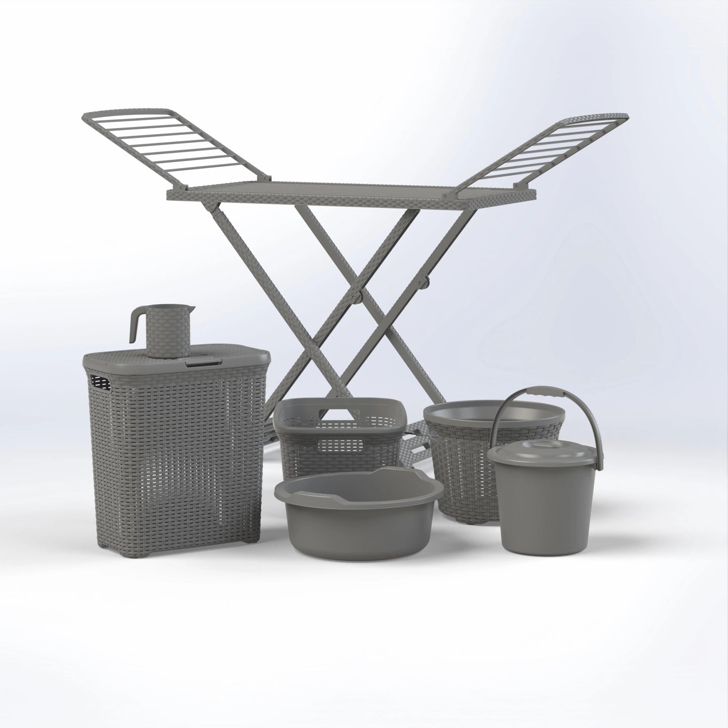 LAUNDRY SET, ELEGANT RATTAN DESIGN