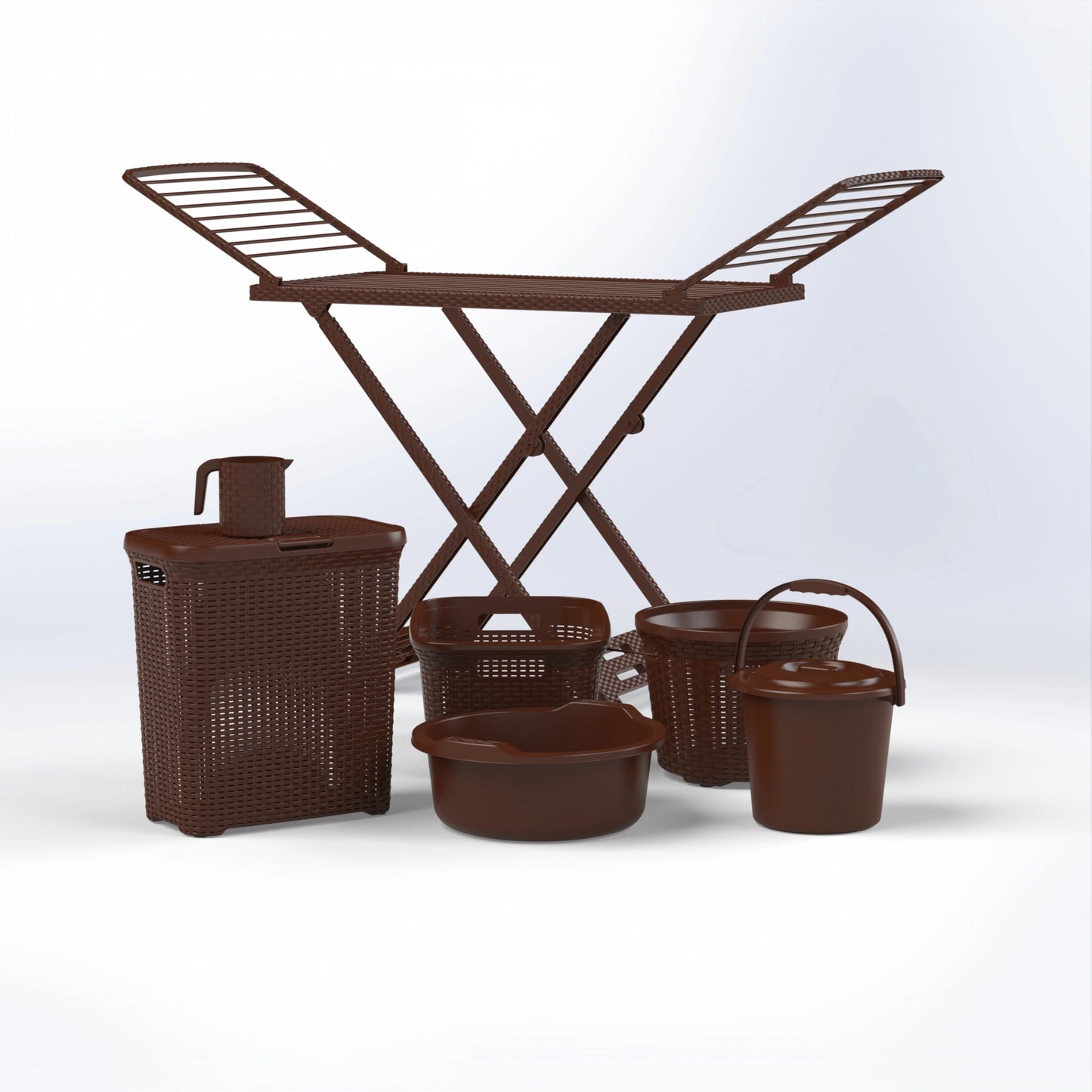 LAUNDRY SET, ELEGANT RATTAN DESIGN