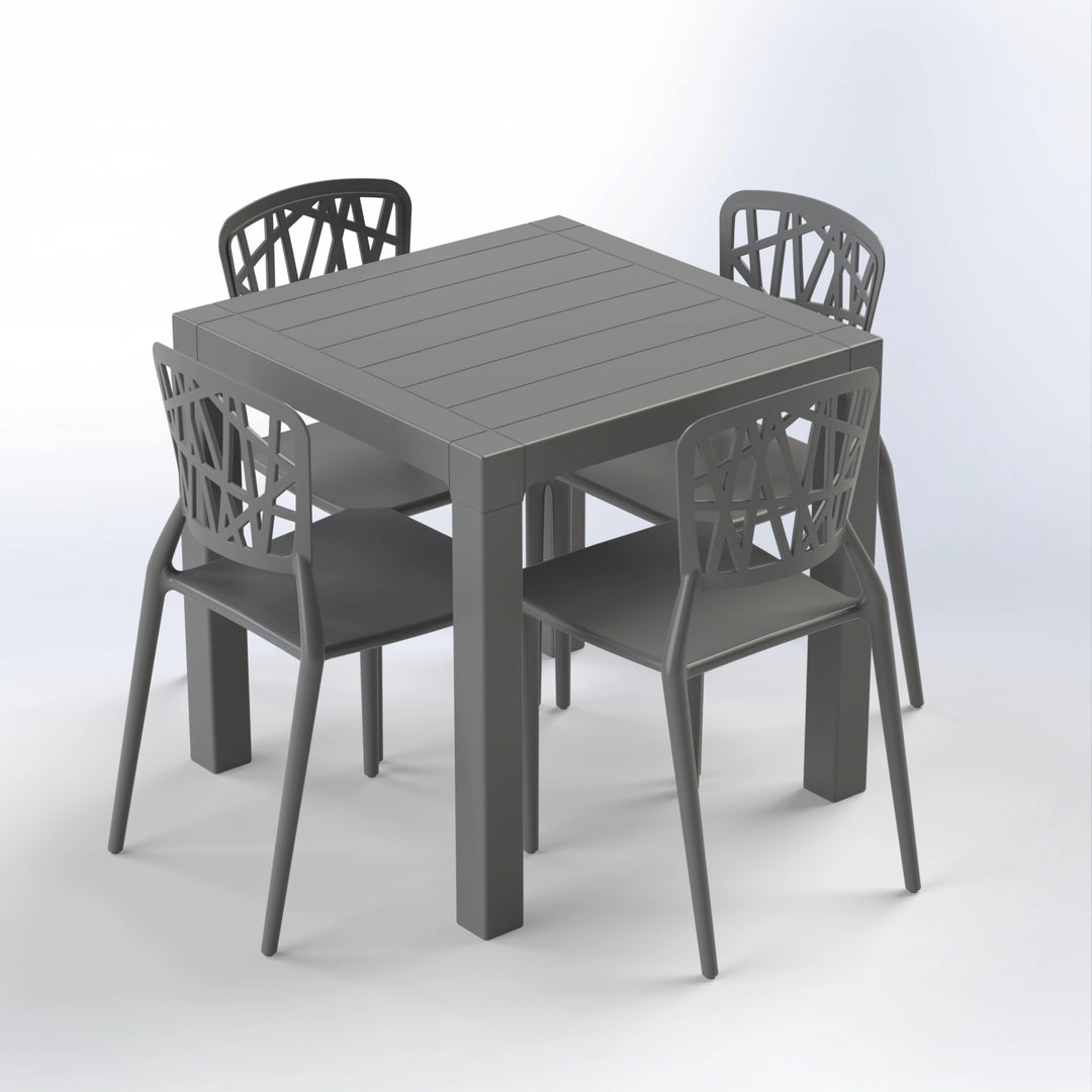 BEIRUT SET | 4 CHAIRS & SQUARE TABLE