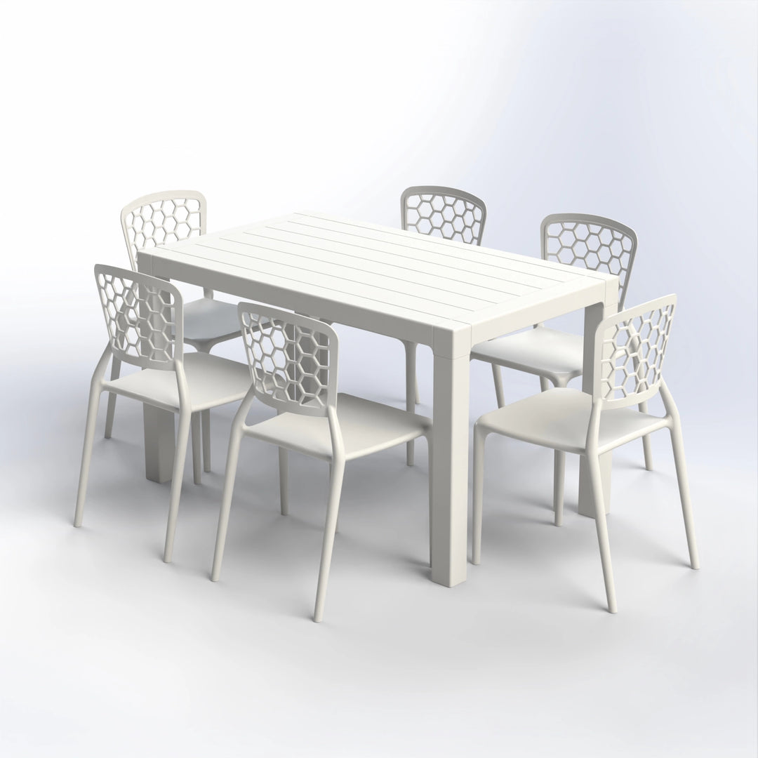 BATROUN2 SET | 6 UNBREAKABLE CHAIRS & RECTANGULAR TABLE