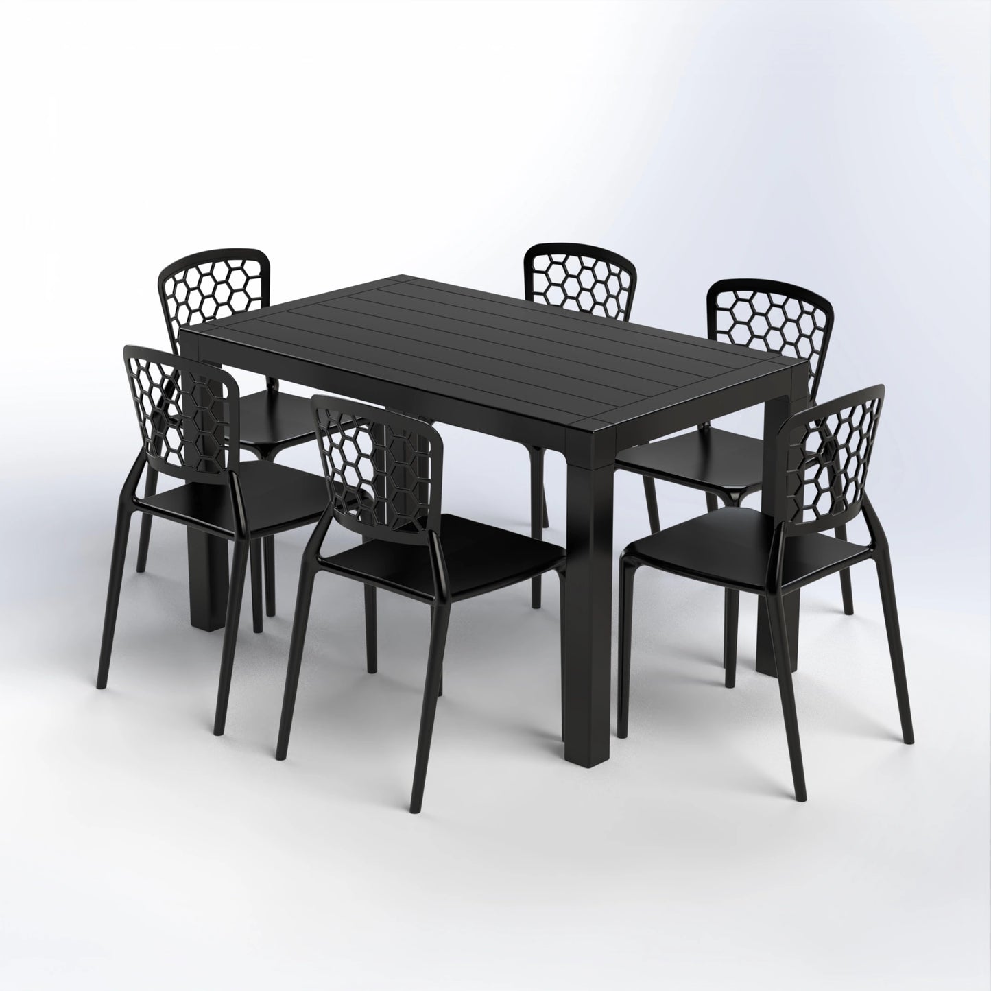 BATROUN2 SET | 6 UNBREAKABLE CHAIRS & RECTANGULAR TABLE