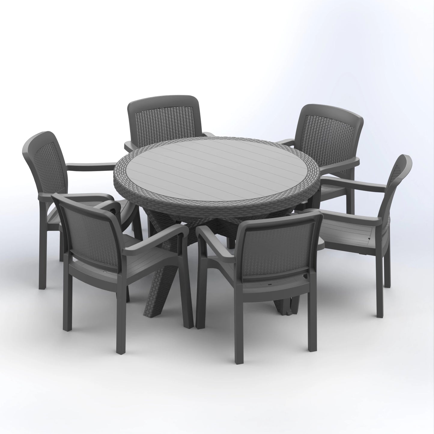 JEZZINE SET | 6 CHAIRS & ROUND TABLE