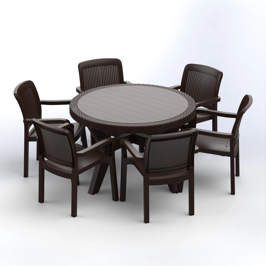 JEZZINE SET | 6 CHAIRS & ROUND TABLE