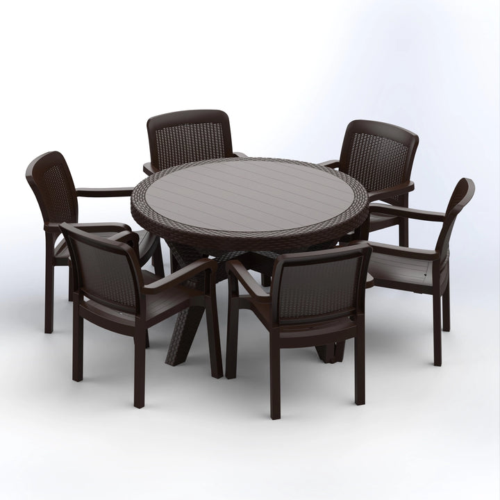 JEZZINE SET | 6 CHAIRS & ROUND TABLE