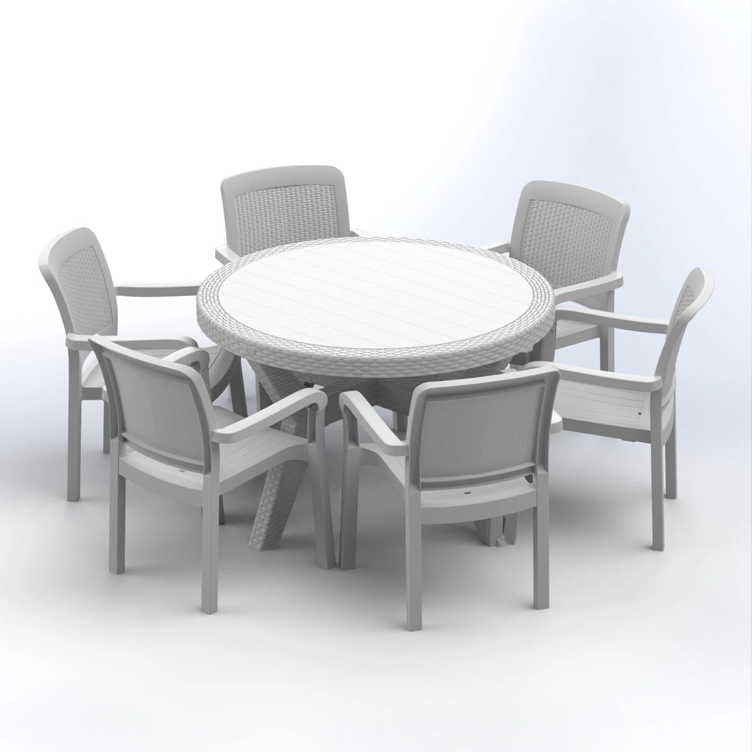 JEZZINE SET | 6 CHAIRS & ROUND TABLE