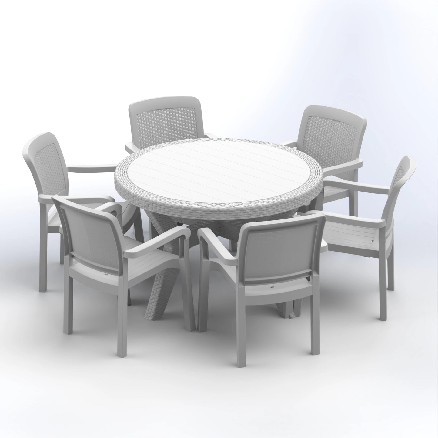 JEZZINE SET | 6 CHAIRS & ROUND TABLE