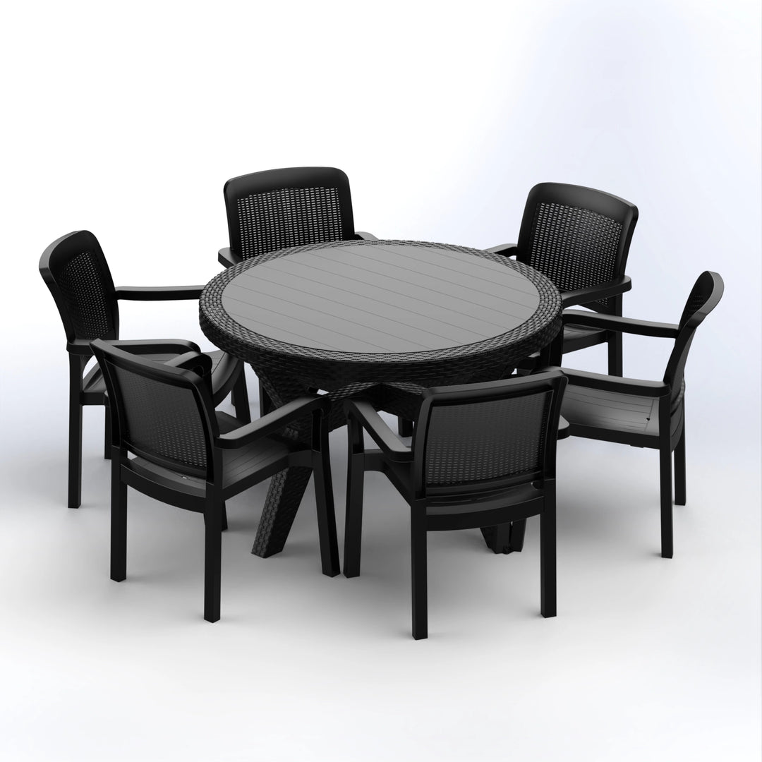 JEZZINE SET | 6 CHAIRS & ROUND TABLE