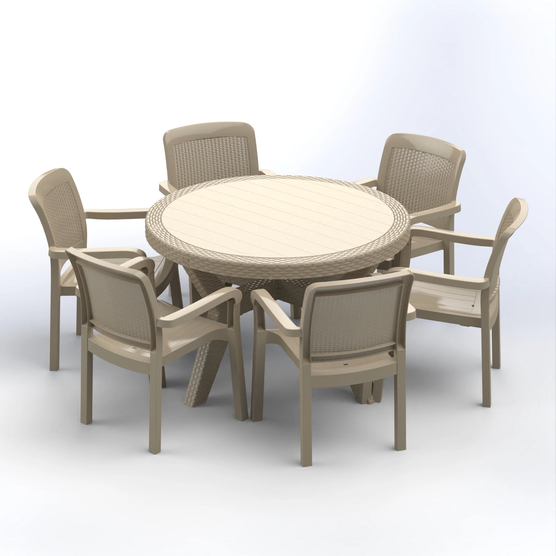JEZZINE SET | 6 CHAIRS & ROUND TABLE