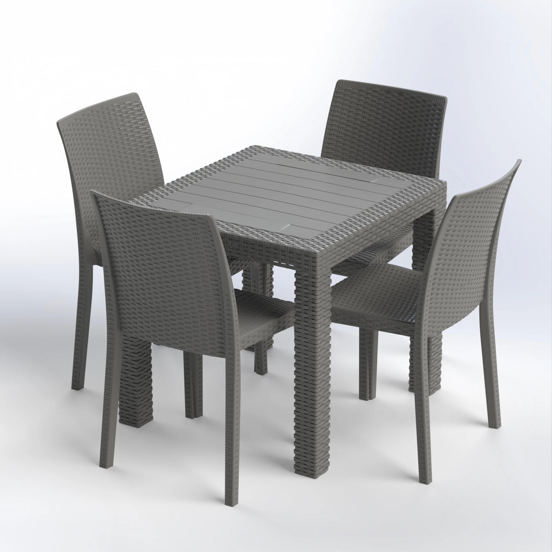 TRIPOLI SET | 4 CHAIRS & SQUARE SQUARE TABLE