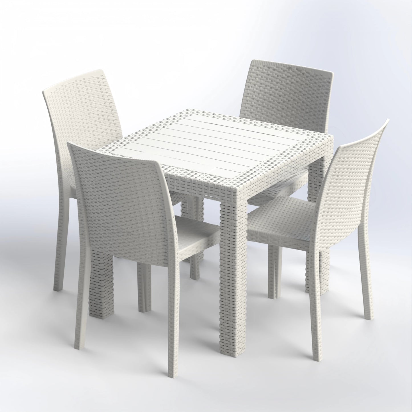 TRIPOLI SET | 4 CHAIRS & SQUARE SQUARE TABLE