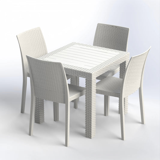 TRIPOLI SET | 4 CHAIRS & SQUARE SQUARE TABLE