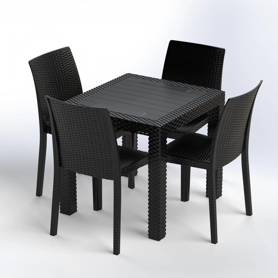 TRIPOLI SET | 4 CHAIRS & SQUARE SQUARE TABLE