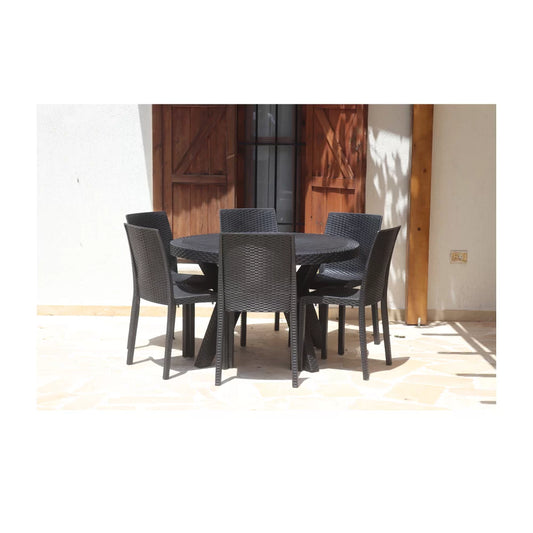 BAALBECK SET | 6 QUEEN CHAIR AND ROUNDED TABLE