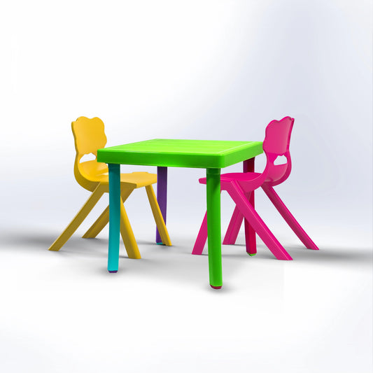 KIDS SET | SQUARE TABLE & 2 CHAIRS