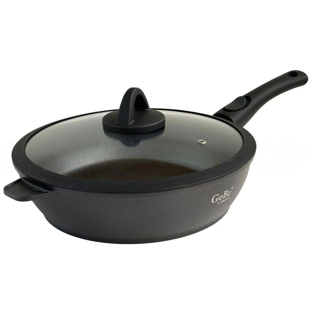 GeBe Deep Fry Pan W/ Detachabel Handle
+ Silicone Glass Lid