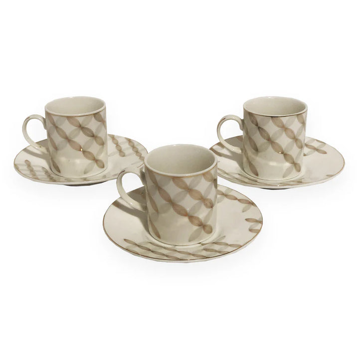 White and Gold Coffee Cups Set