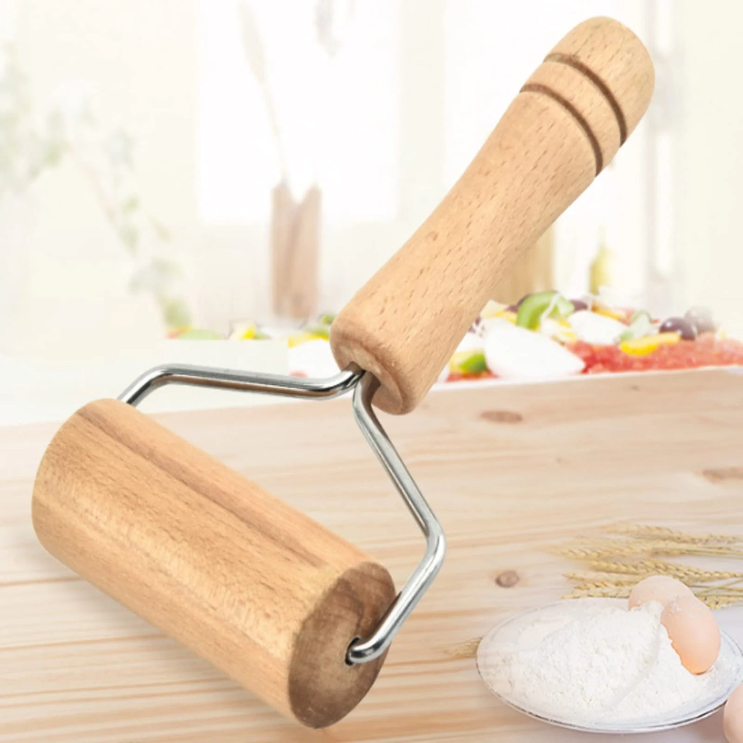 Phoenix , Wooden T-Shaped Rolling Pin With Handle