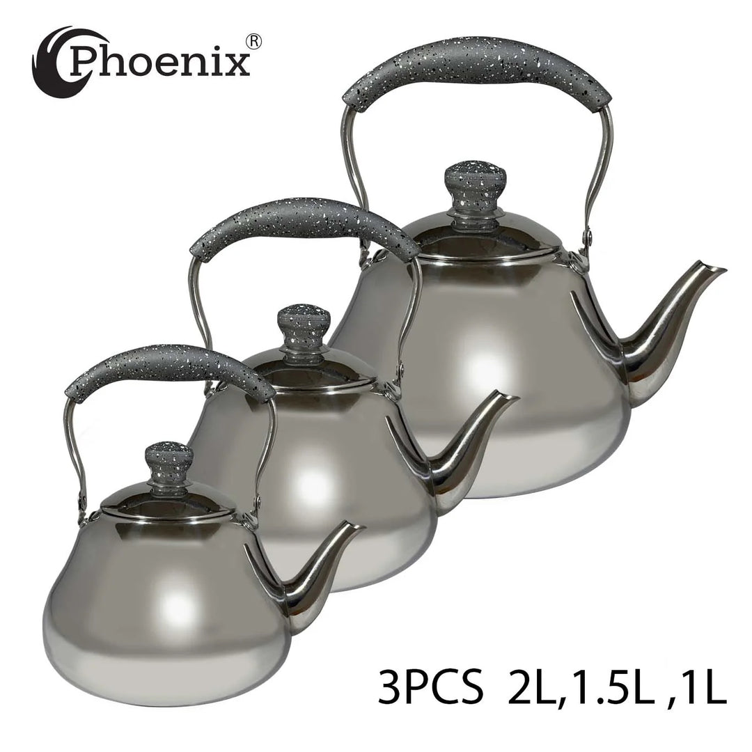 Phoenix, Set 3 Pcs Stainless Steel Tea Kettle