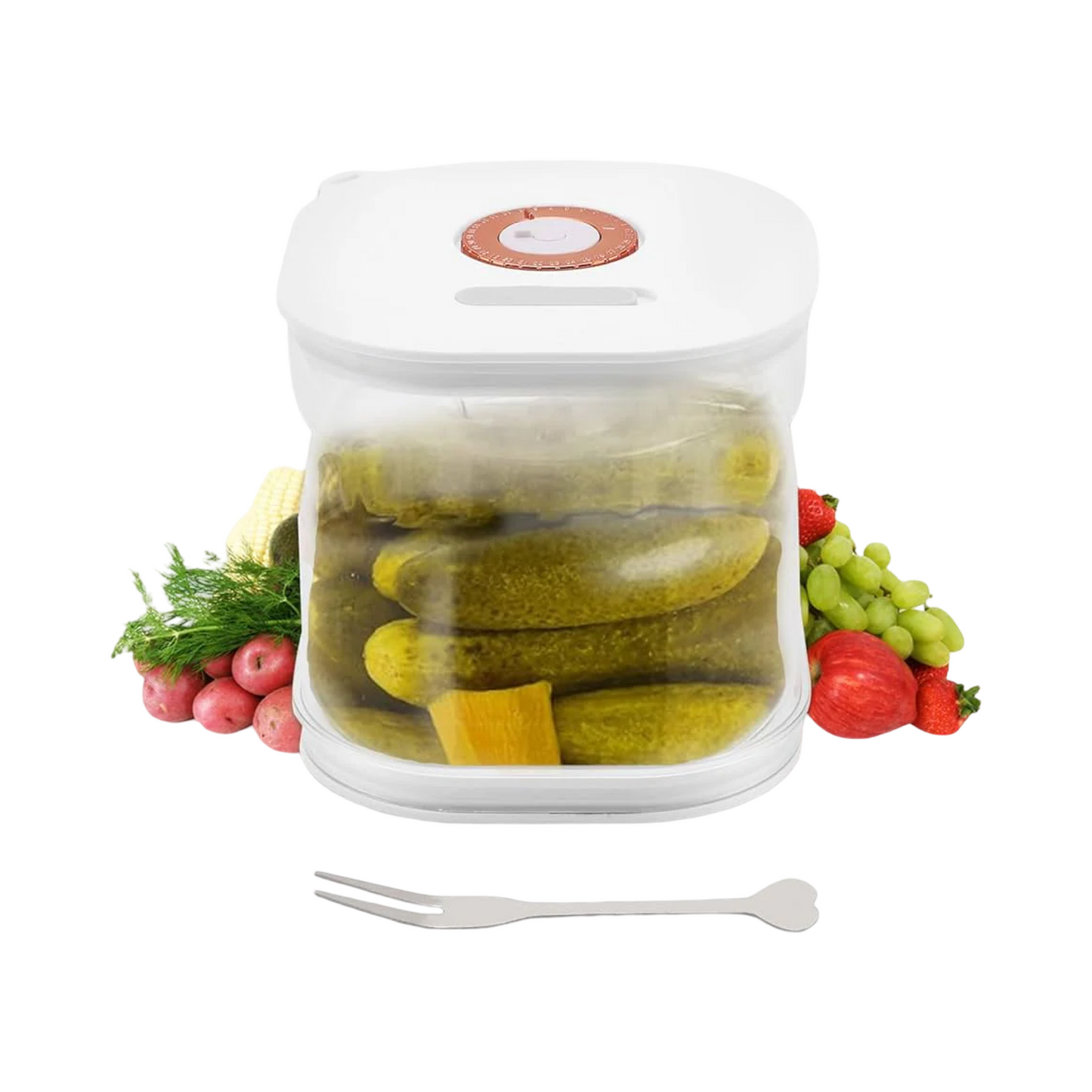 GeBe, Plastic Pickle Jar with Strainer Flip