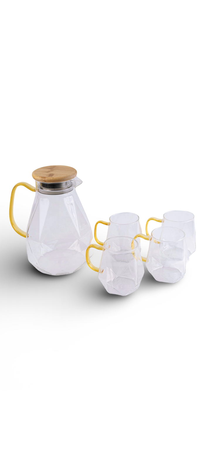 Glass Jug With 4Cups