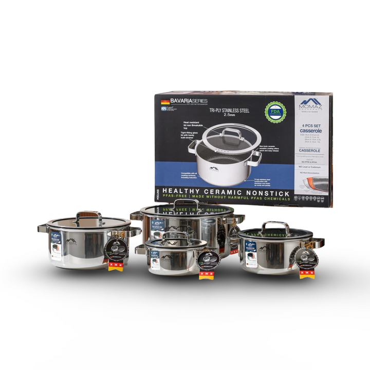 Momaz 8-Piece Stainless Steel Cookware Set