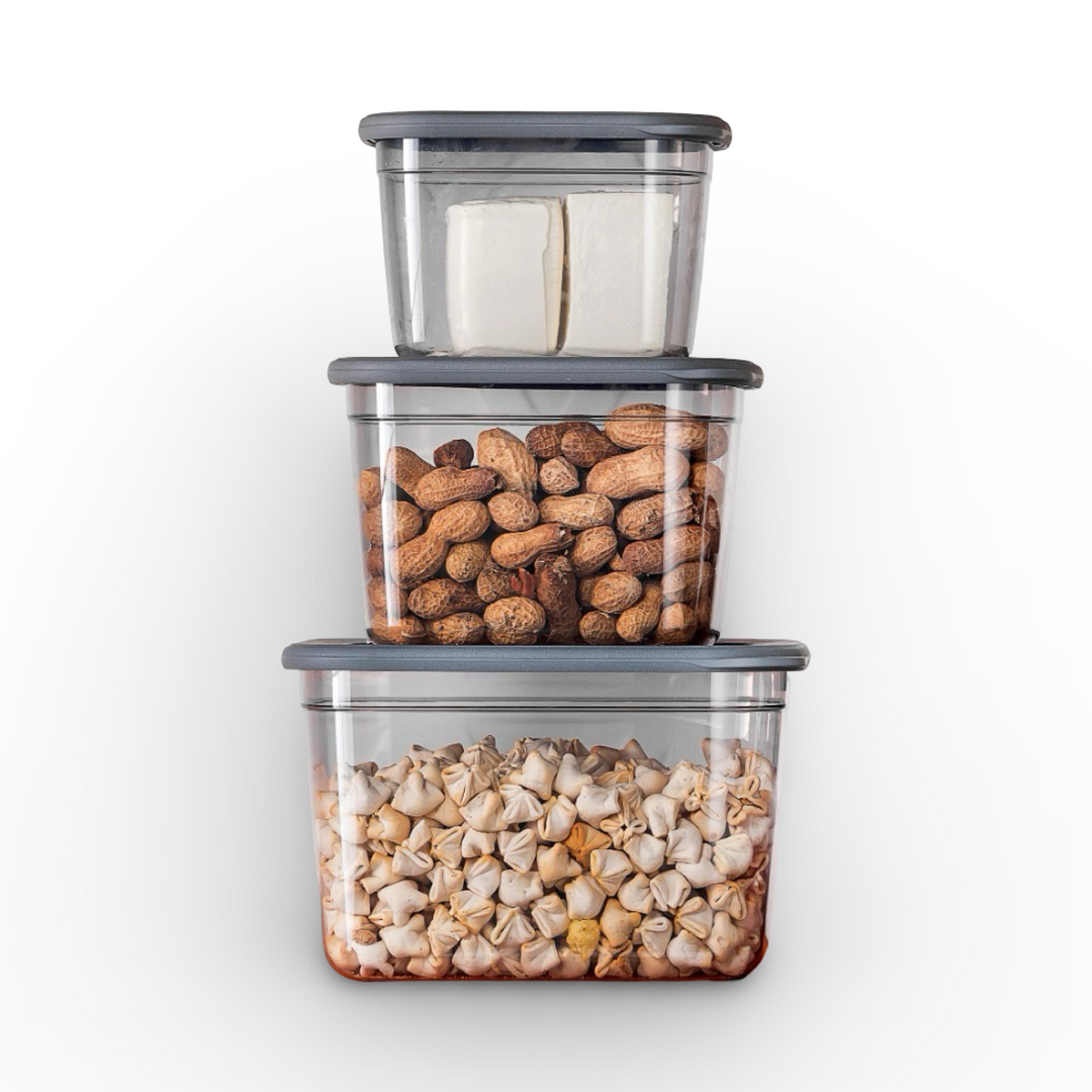 Momaz Rectangular Tupperware Set 3 Deep Silicone Lid Pieces