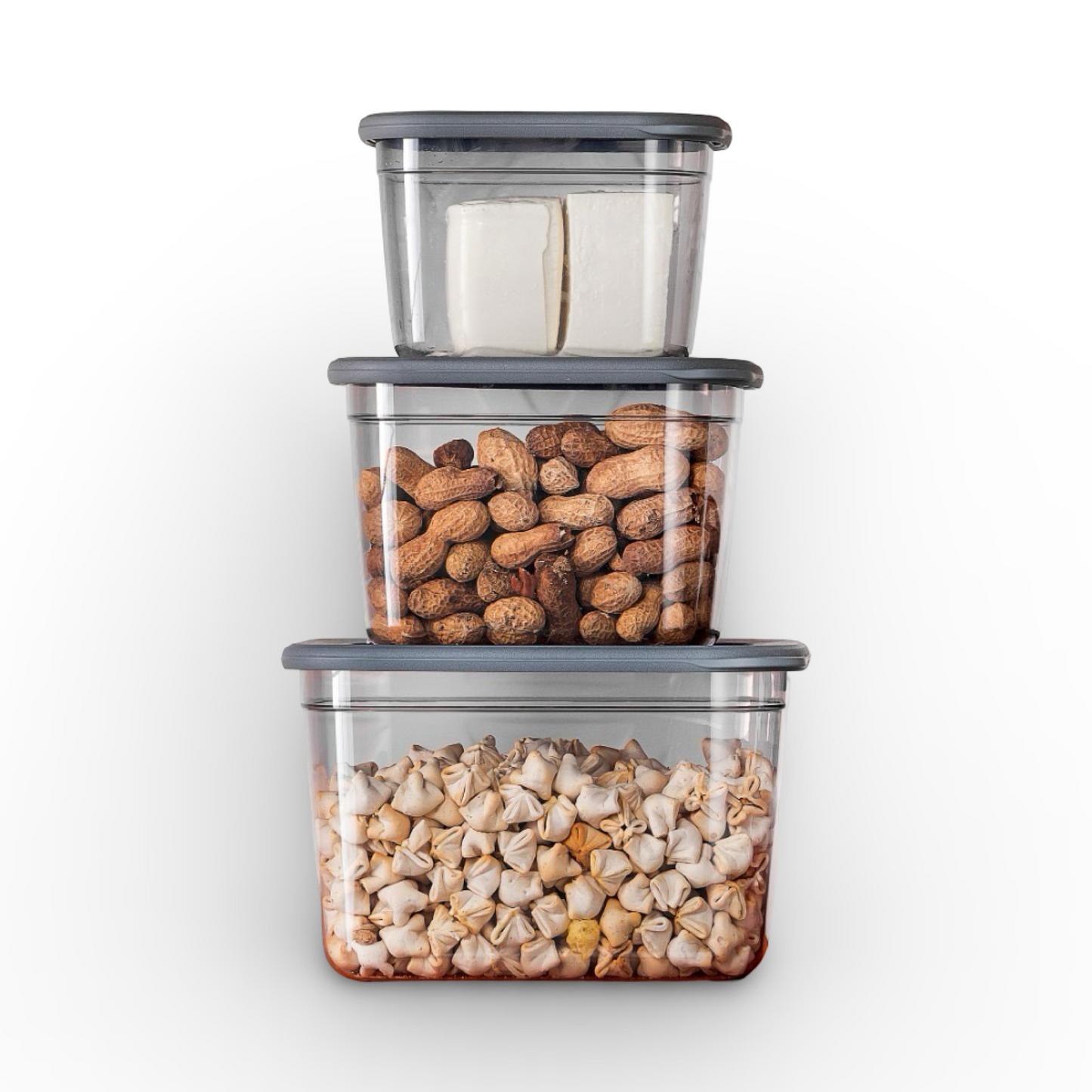 Momaz Rectangular Tupperware Set 3 Deep Silicone Lid Pieces