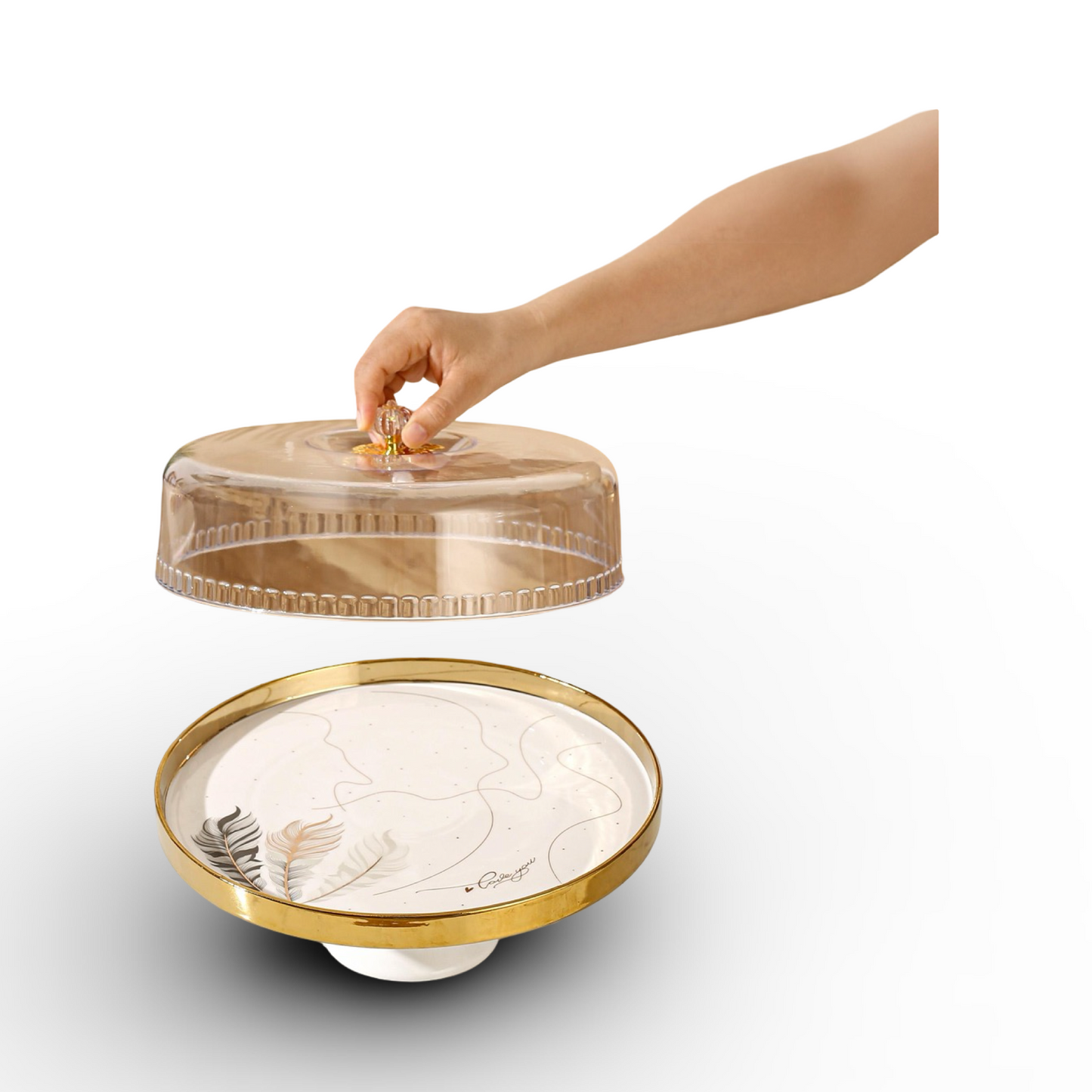 Momaz Golden dessert fire on a stand