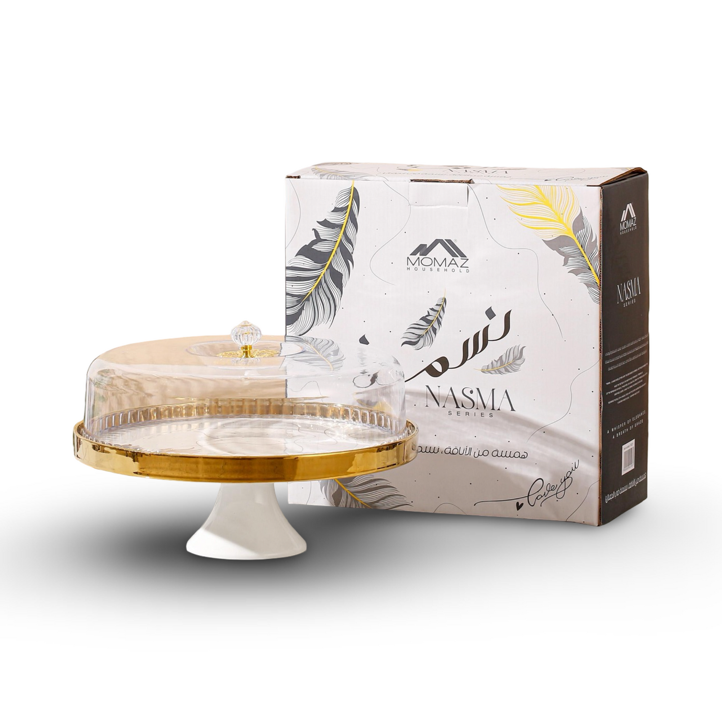 Momaz Golden dessert fire on a stand