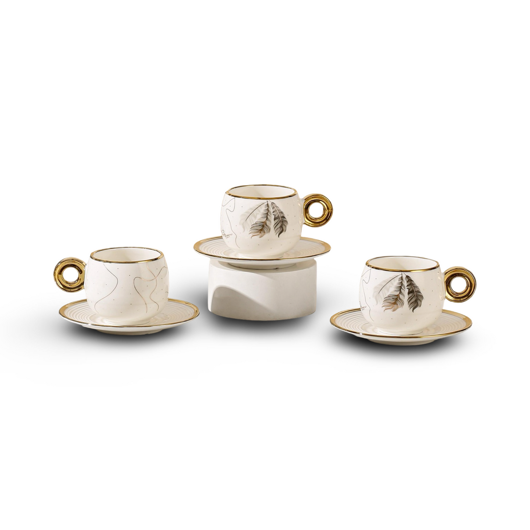 Momaz Coffee Cups With Saucer 12Pcs