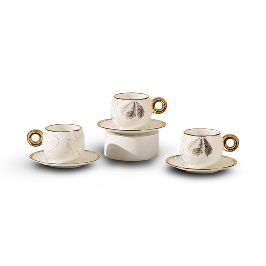 Momaz Coffee Cups With Saucer 12Pcs