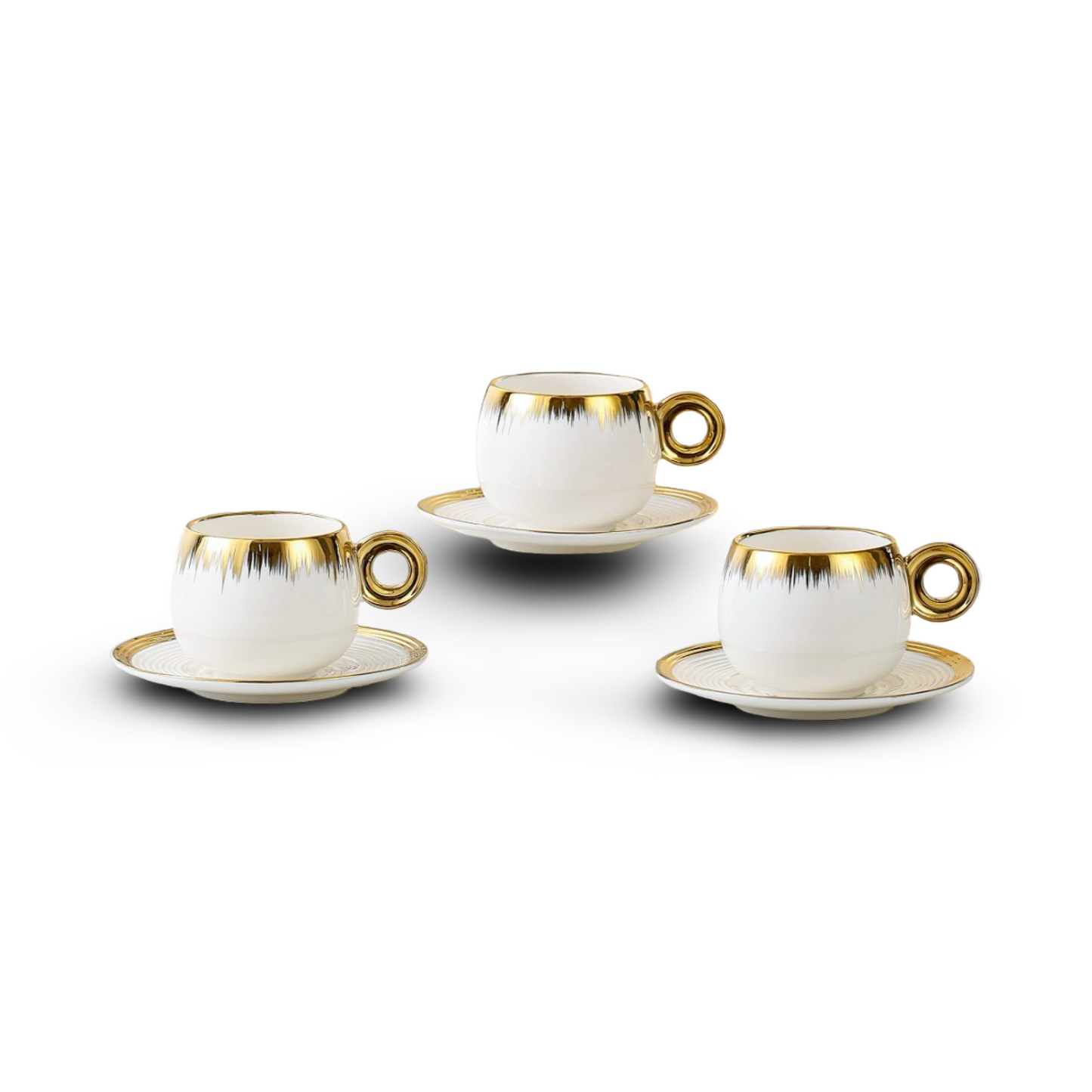 Momaz Coffee Cups with saucer 12Pcs
