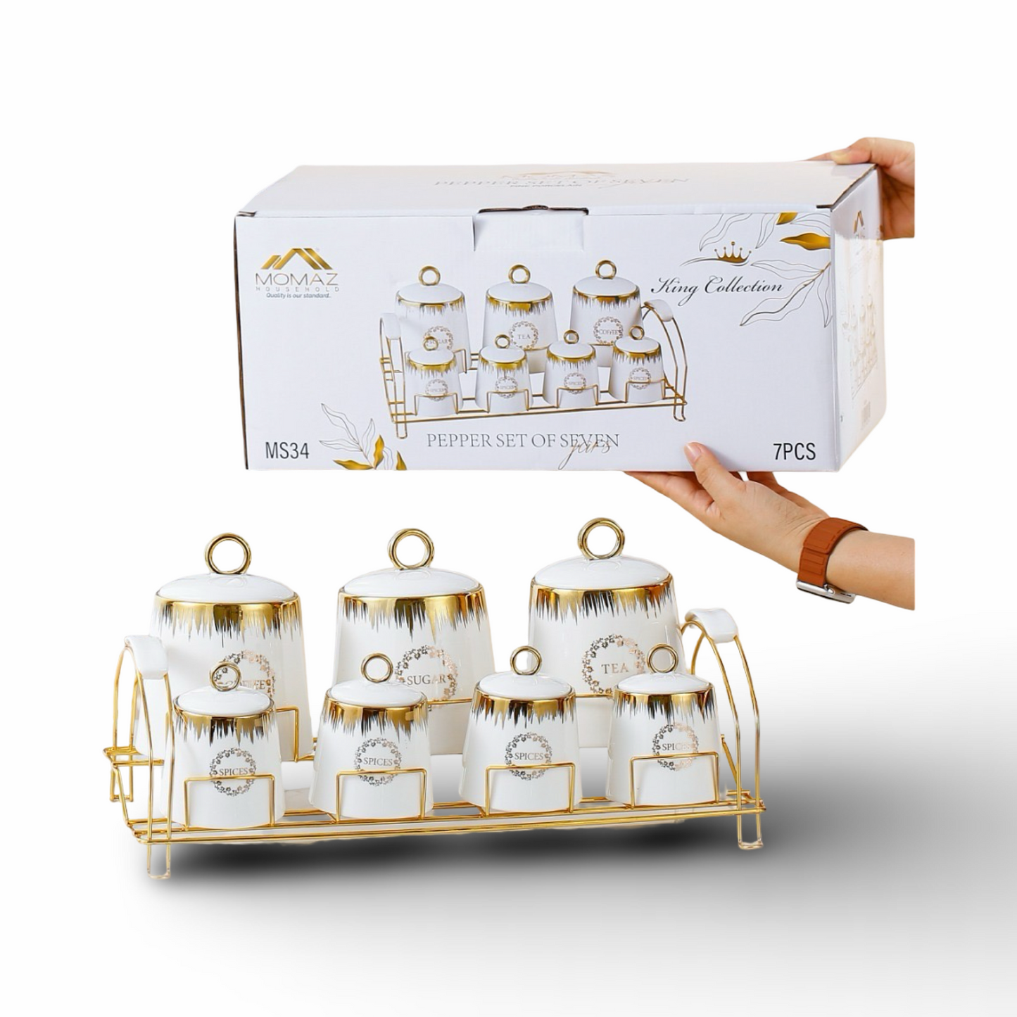 Momaz Porcelain Spice Set 7 Pieces