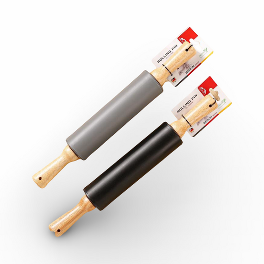 Momaz Silicone Rolling Pin Wooden Handle