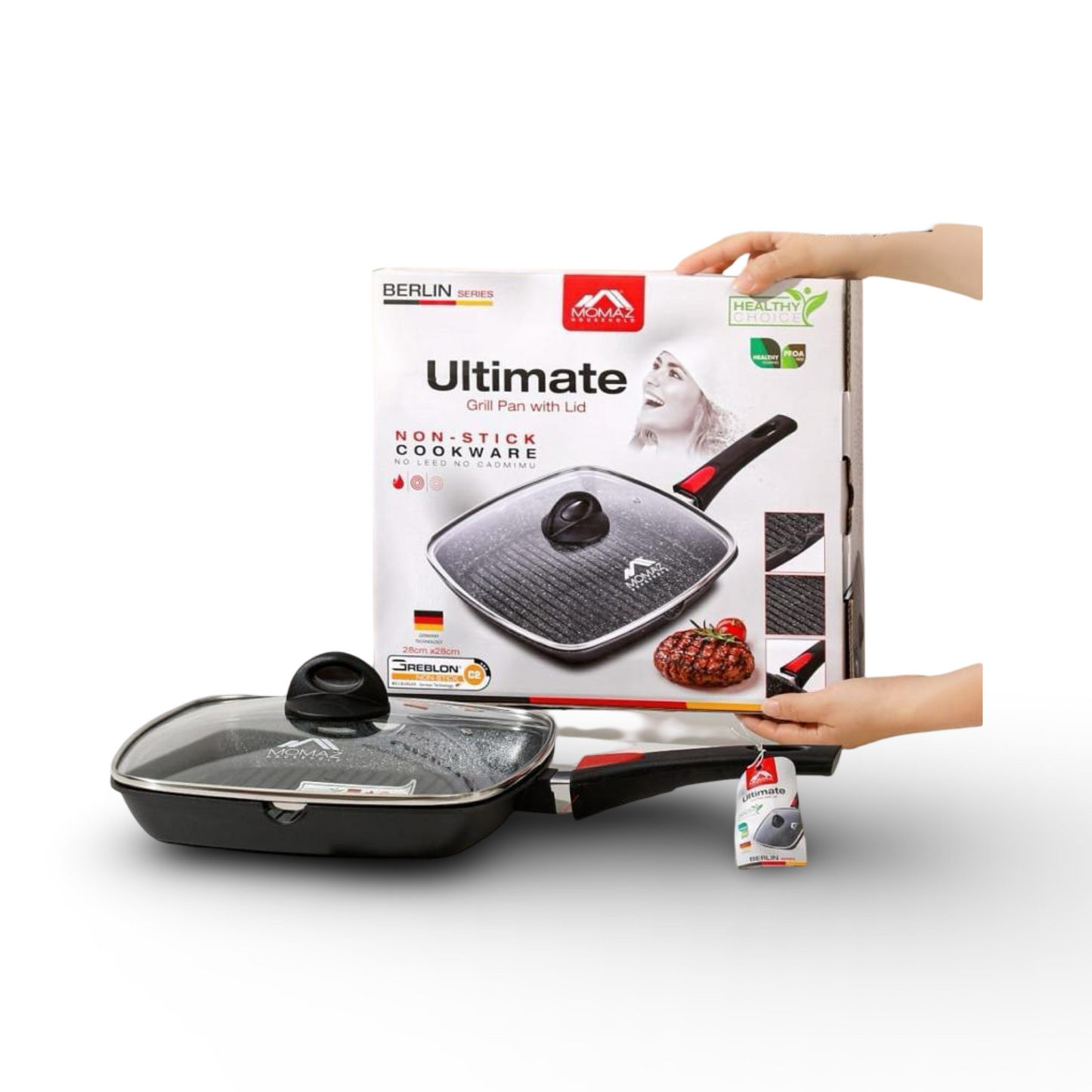 Momaz Grill Pan With Lid 28Cm